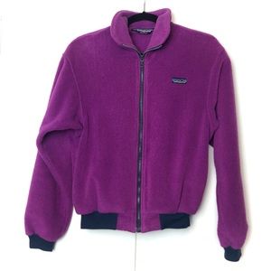 Patagonia Vintage Fleece Full Zip Jacket in Pink Purple
